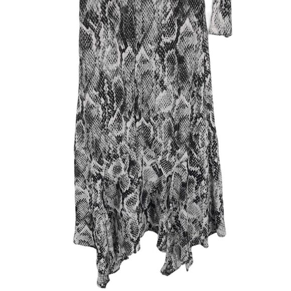 Anthro Fig & Flower Snake Knit Sheer Panelled Full Sharkbite Maxi Dress Sz L - Picture 10 of 14